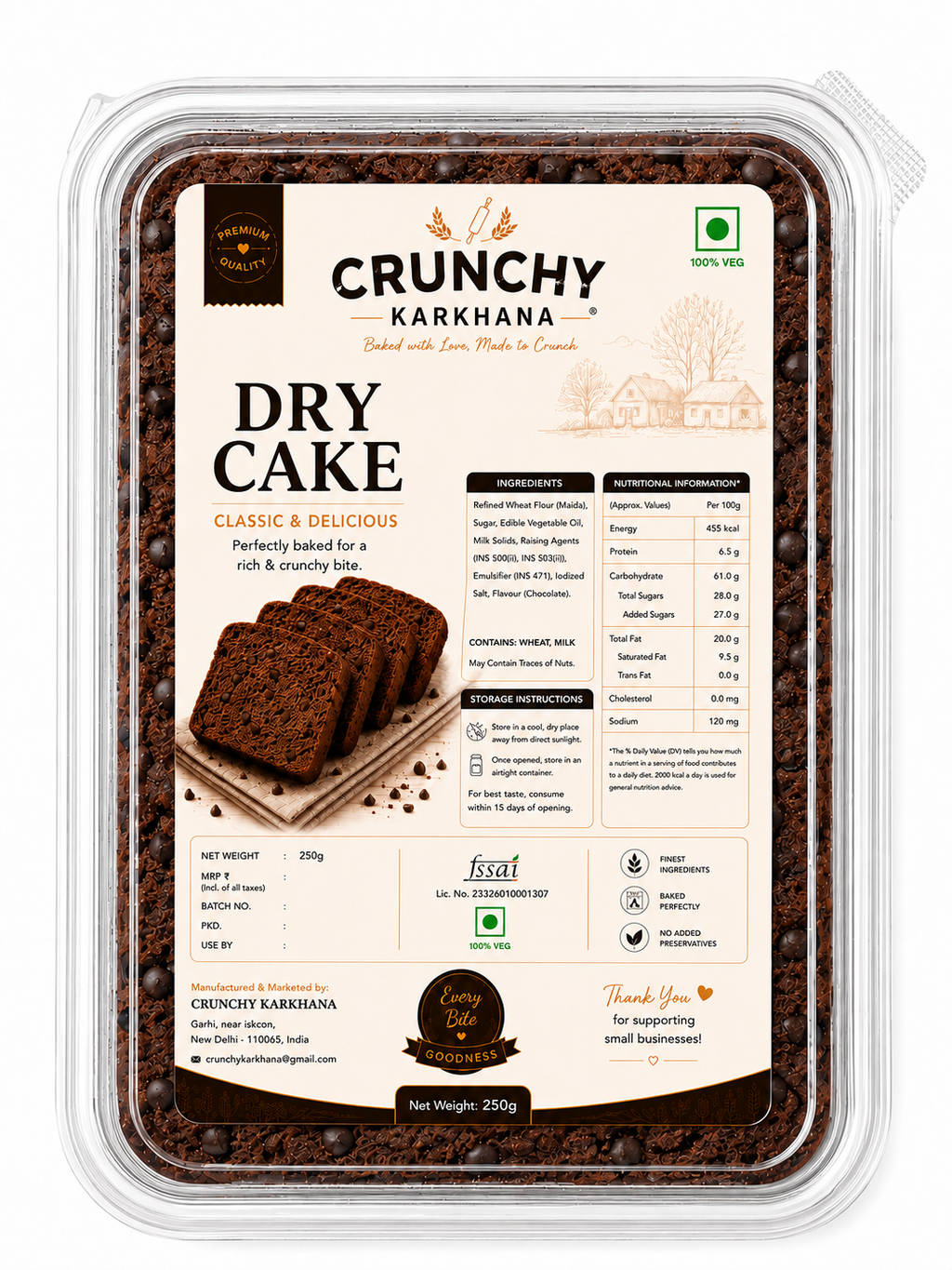 Crunchy Karkhana |  Premium Dry Cakes |  250 g