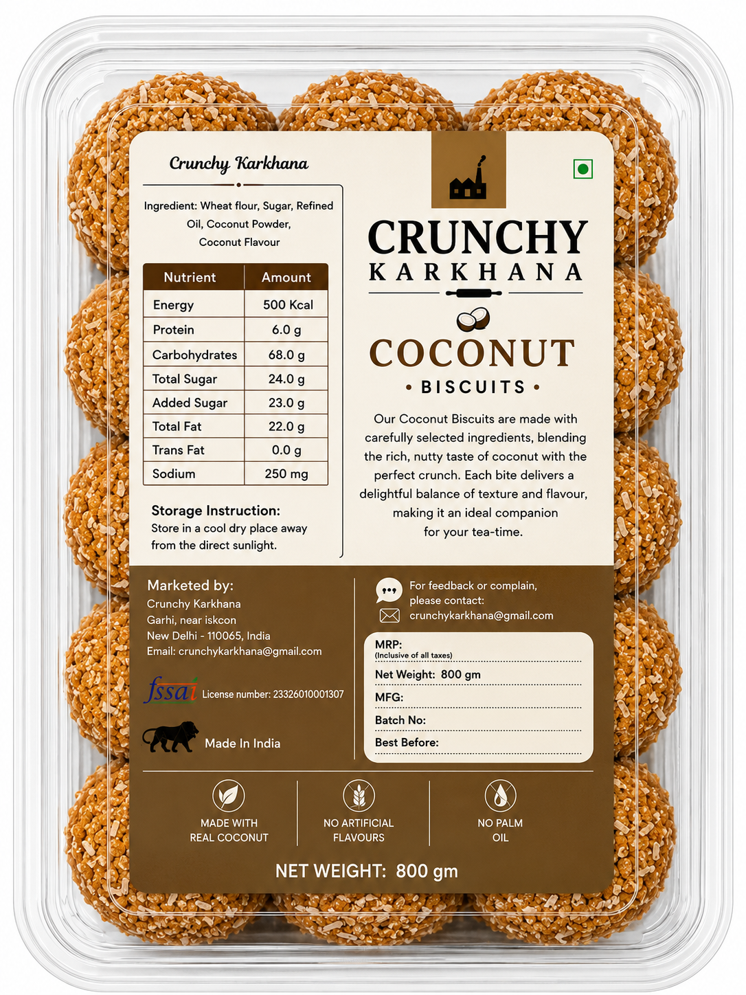 Crunchy Karkhana Coconut Biscuits | Crispy Coconut Cookies.