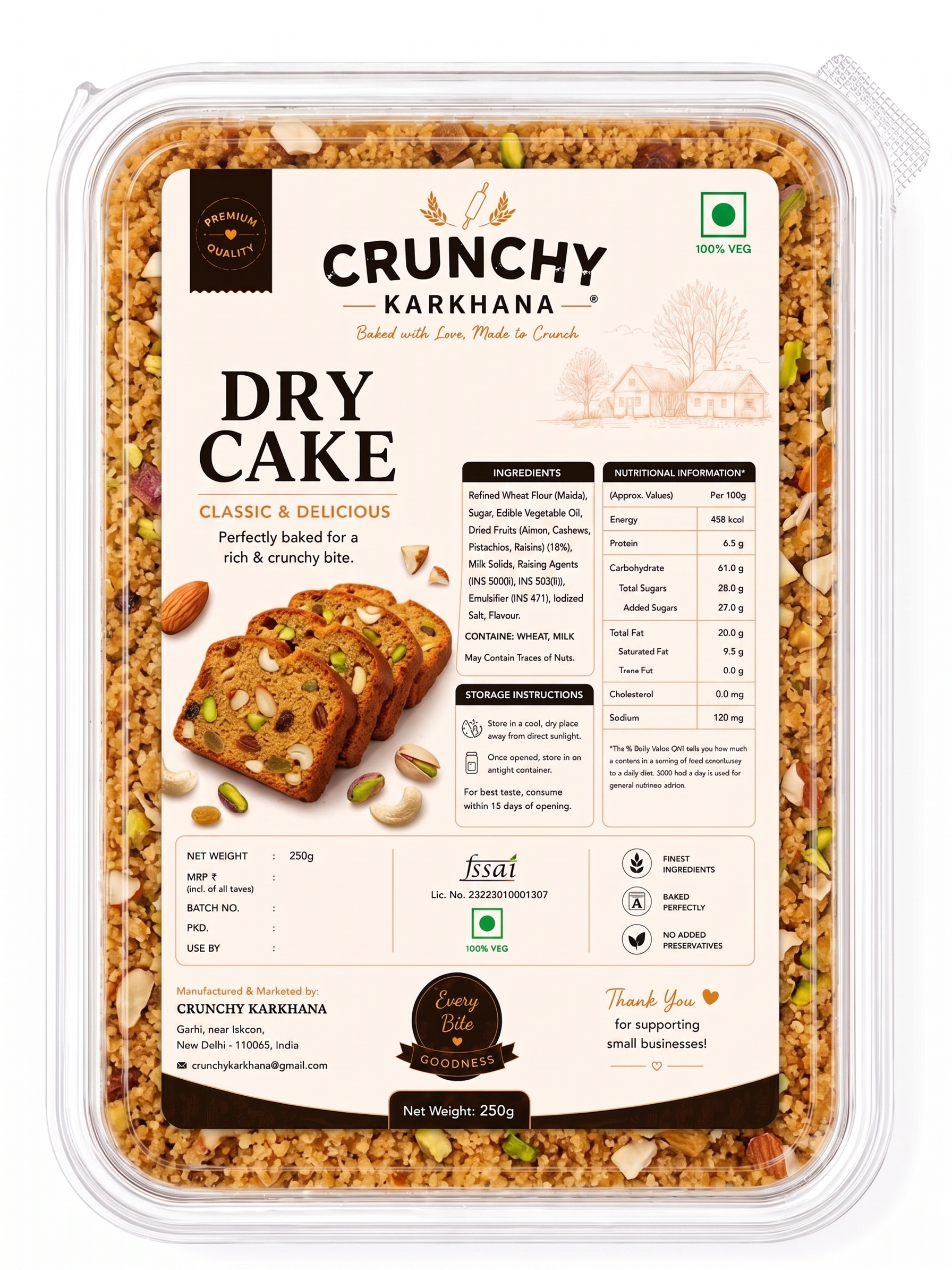 Crunchy Karkhana Dry Fruit Dry Cake