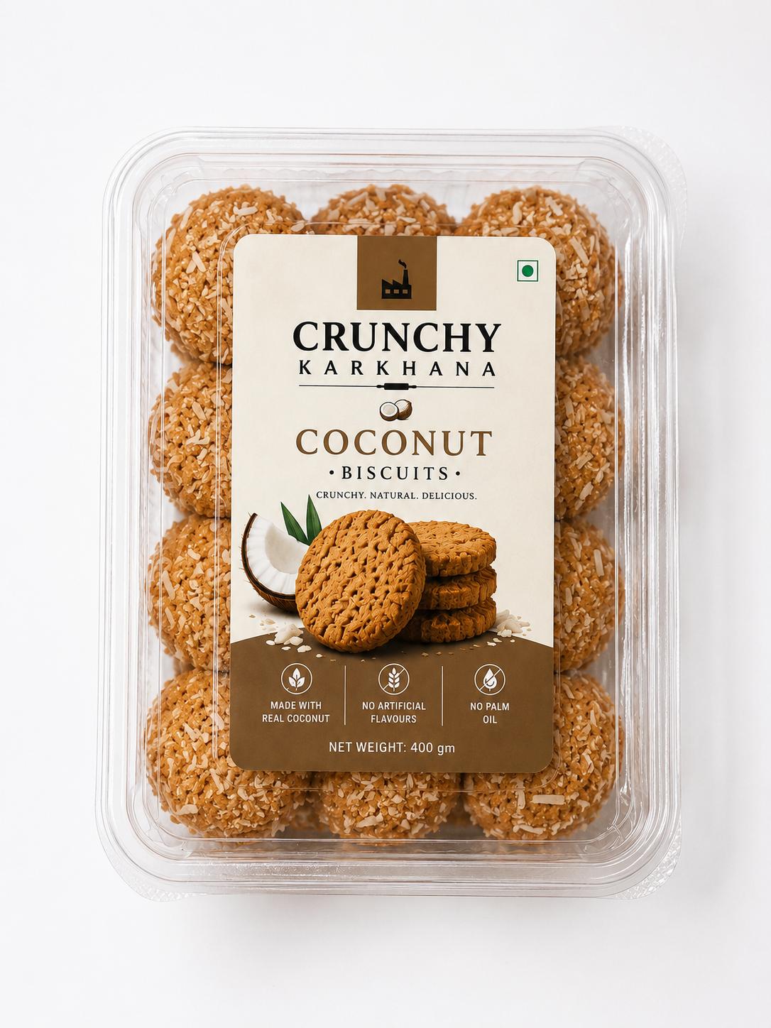 Crunchy Karkhana Coconut Biscuits | Crispy Coconut Cookies.