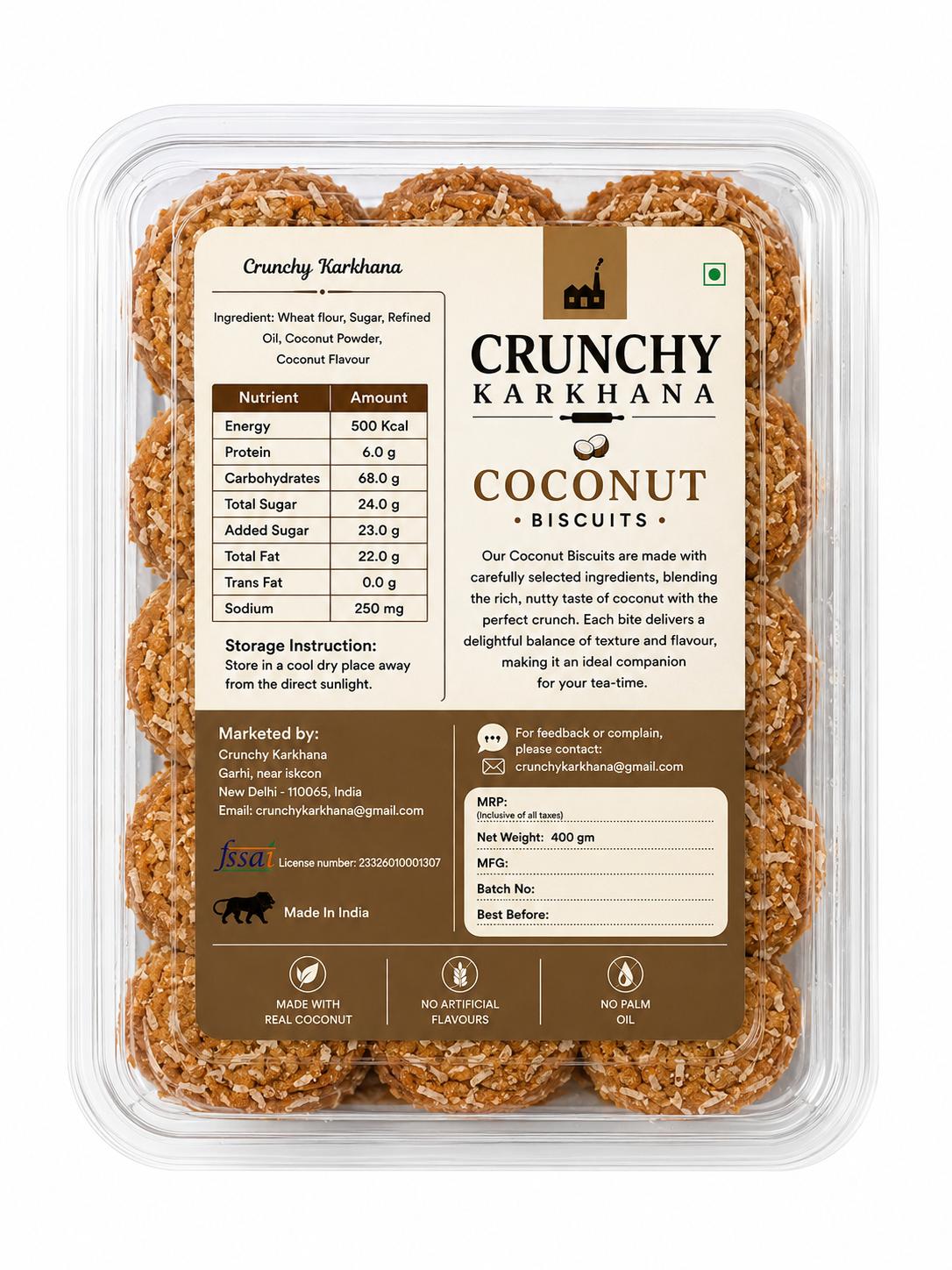 Crunchy Karkhana Coconut Biscuits | Crispy Coconut Cookies.