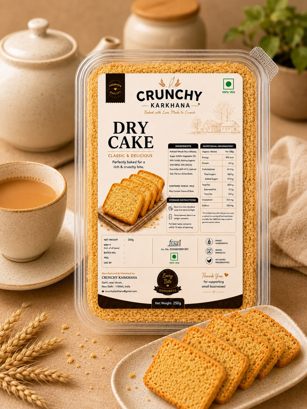 Crunchy Karkhana |  Premium Dry Cakes |  250 g