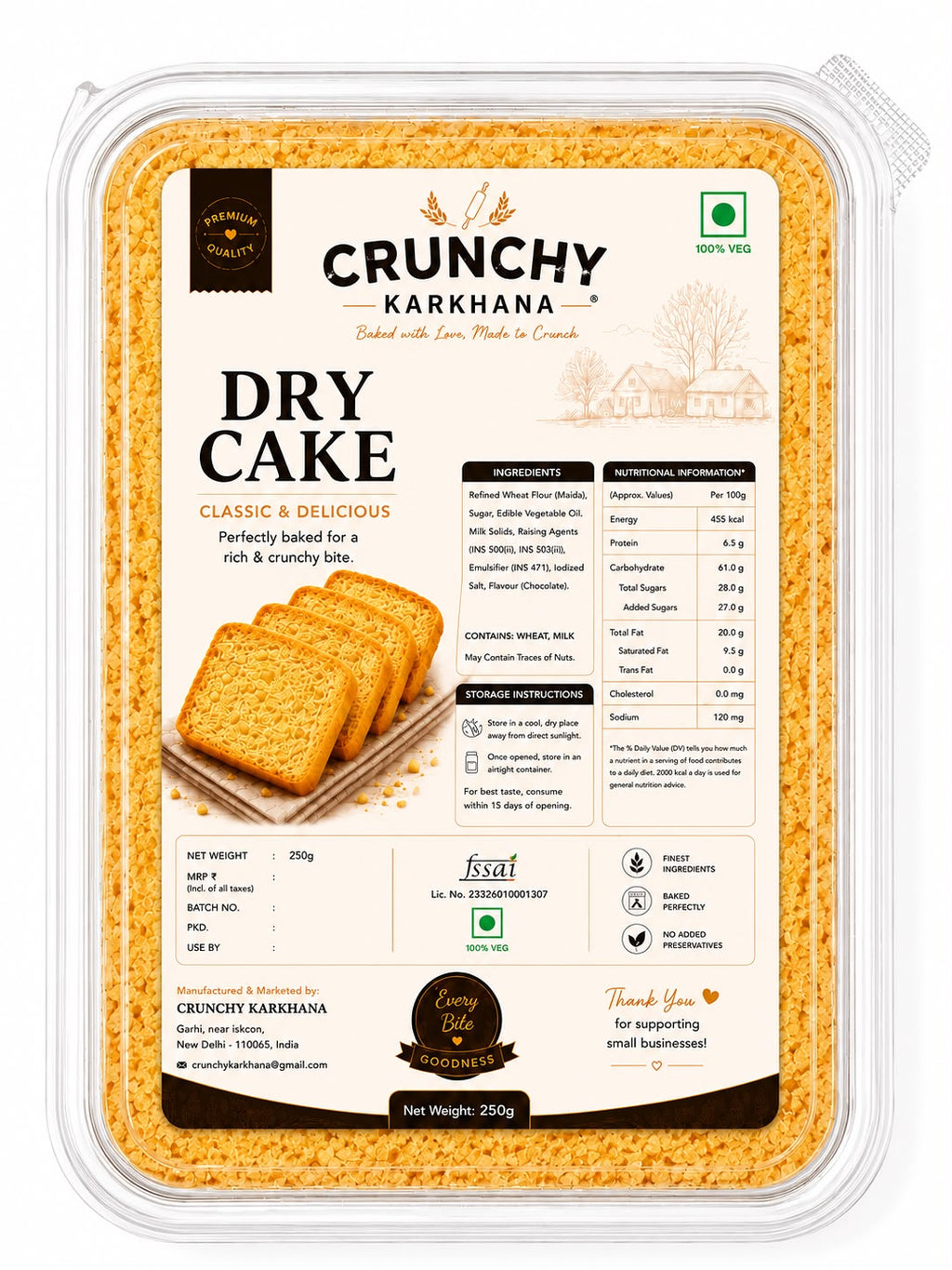 Crunchy Karkhana |  Premium Dry Cakes |  250 g