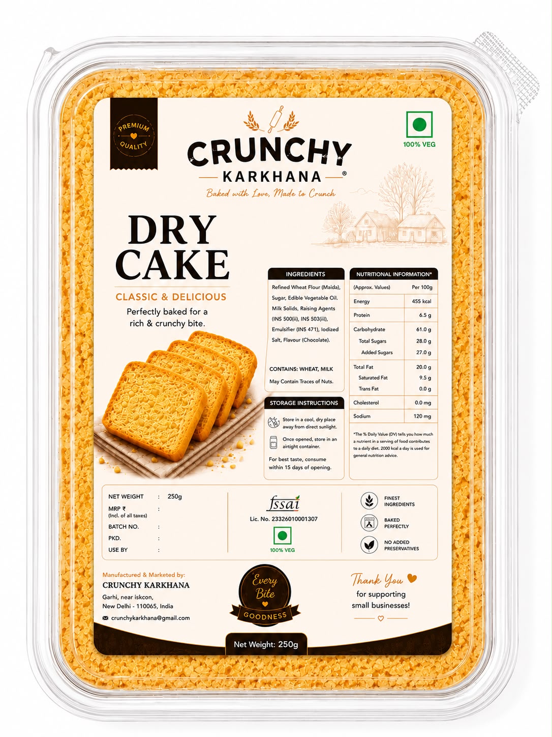 Crunchy Karkhana |  Premium Dry Cakes |  250 g